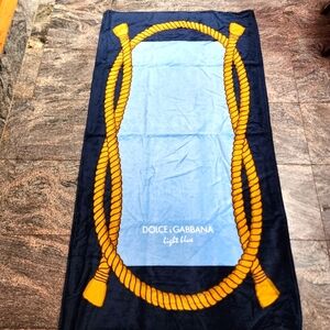 NIB Dolce & Gabbana Light Blue Beach Cotton Towel